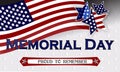 Happy Memorial Day background template. Stars and American flag. Patriotic banner. Vector illustration. Royalty Free Stock Photo