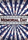 Happy Memorial Day background template. Stars and American flag. Patriotic banner. Vector illustration. Royalty Free Stock Photo