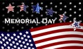 Happy Memorial Day background template. Stars and American flag. Patriotic banner. Vector illustration. Royalty Free Stock Photo