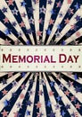 Happy Memorial Day background template. Stars and American flag. Patriotic banner. Vector illustration. Royalty Free Stock Photo