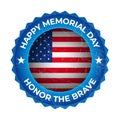 happy memorial day badge, seal, label, sticker, stamp with american national flag Royalty Free Stock Photo