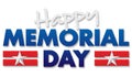 Happy Memorial Day Banner Art Logo with Stars and Stripes
