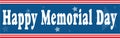 Happy Memorial Day banner in blue and red Royalty Free Stock Photo