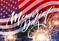 Happy Memorial Day card. National american holiday. Festive poster or banner with hand lettering. Vector illustration