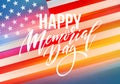 Happy Memorial Day card. National american holiday. Festive poster or banner with hand lettering. Vector illustration