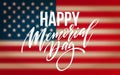 Happy Memorial Day card. National american holiday. Festive poster or banner with hand lettering. Vector illustration