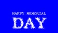 Happy Memorial Day cloud text effect blue isolated background