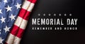 Happy memorial day concept made from American flag with the text on dark wooden background Royalty Free Stock Photo