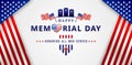 Happy memorial day flags frame backgrounds for website banner, poster corporate, sign business, social media posts, advertising Royalty Free Stock Photo
