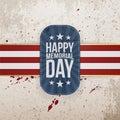 Happy Memorial Day greeting Badge and Ribbon Royalty Free Stock Photo