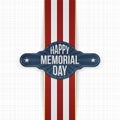 Happy Memorial Day greeting Banner and Ribbon