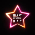 Happy Memorial Day greeting card. Star background.