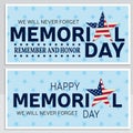 Happy Memorial Day greeting card, flyer. Happy Memorial Day poster. Patriotic banner for website template. Vector illustration. Royalty Free Stock Photo