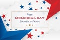 Happy memorial day. Greeting card with stars. National American holiday event. Flat Vector illustration EPS10 Royalty Free Stock Photo