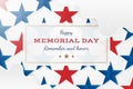 Happy memorial day. Greeting card with stars. National American holiday event. Flat Vector illustration EPS10 Royalty Free Stock Photo