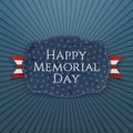 Happy Memorial Day greeting Sign and Ribbon Royalty Free Stock Photo