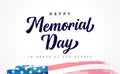 Happy Memorial Day handwritten banner and grunge flag Royalty Free Stock Photo