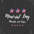 Happy Memorial Day. National american holiday illustration. Hand made lettering