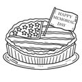 Happy Memorial Day Pie Isolated Coloring Page