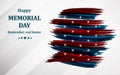 Happy Memorial Day. Poster Or Banner Of Happy Veterans Day With U.s.a Flag Background. Vector Illustration.