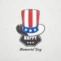 Happy Memorial day set. The celebration of patriotic celebration of America. Detailed elements. Typographic labels