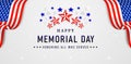 Happy memorial day with sparkling stars backgrounds for website banner, poster corporate, sign business, social media posts Royalty Free Stock Photo