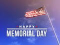 Happy Memorial Day Text with American Flag