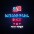 Happy Memorial Day vector banner. Royalty Free Stock Photo