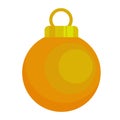 happy merry christmas ball golden color hanging icon Royalty Free Stock Photo