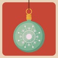 Happy merry christmas ball hanging icon Royalty Free Stock Photo