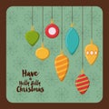 Happy merry christmas ball hanging icon Royalty Free Stock Photo