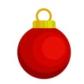 happy merry christmas ball red color hanging icon Royalty Free Stock Photo