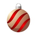 happy merry christmas ball with waves hanging icon Royalty Free Stock Photo