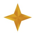 happy merry christmas golden star with four pointed icon