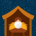 happy merry christmas manger character Royalty Free Stock Photo