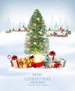 Happy Merry Christmas and New Year holiday background with presents Royalty Free Stock Photo