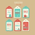 Happy merry Christmas sale tag banner