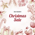 Happy merry Christmas sale tag banner