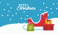 Happy merry christmas sleigh with gifts flat style icon Royalty Free Stock Photo
