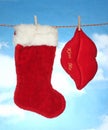 Happy Merry X mas Hanging christmas decoration. Royalty Free Stock Photo