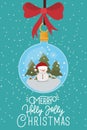 Happy mery christmas card with ball hanging Royalty Free Stock Photo