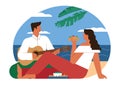 Happy mexican couple. Characters enjoying spending time together Royalty Free Stock Photo