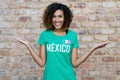 Happy mexican female football fan Royalty Free Stock Photo