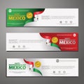 Happy Mexico independence day Banner and Background Set