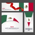 Happy Mexico independence day Banner and Background Set