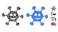 Happy Microbe Composition Icon of Circles