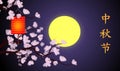 Happy Mid-Autum or Chinese Moon Festival concept design background