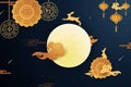 Happy Mid autumn festival. Chinese translation: Mid Autumn Festival. Chinese Mid Autumn Festival design template for Royalty Free Stock Photo