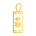 Happy mid autumn festival, tag chinese text cartoon, gradient style icon