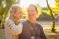 Attractive Middle Aged Caucasian Couple Portrait Outdoors Royalty Free Stock Photo
